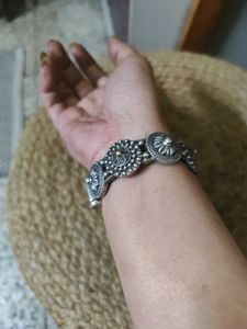 Silver Replica Antique Look Kada Bangle