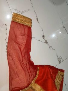 Red &amp; Gold Embellished Blouse