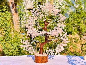 Natural Rose Quartz Gemstone Chips Tree