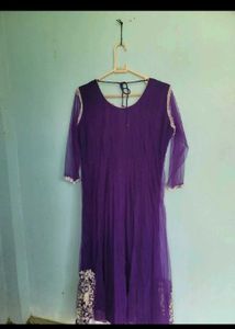 Purple Embroidered Kurta Set