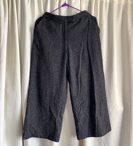 Wide Leg Formal Black Trousers With Inner Lining