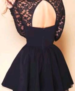Black Lace Trim Mini Dress