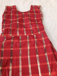 Red &amp; Gold Checkered Dress