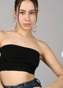 Ribbed Black Tube Top