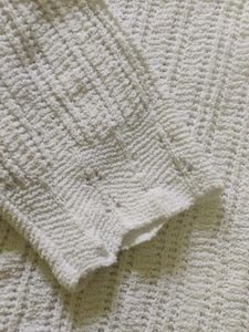 White Knit Open-Front Cardigan