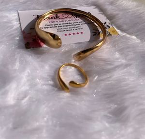 Gold Bangle &amp; Ring Set
