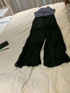 Lovely Halter Neck Grey &amp; Black Jumpsuit