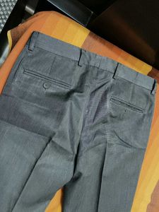 John Player Men Grey Viscose Formal Trouser
