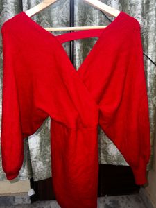 Chic Red Sweater Dress