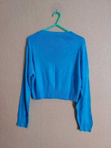 Blue Honey Butter Cropped Sweater