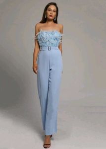 Feather-Trimmed Jumpsuit