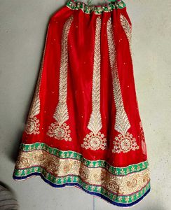 Red Embroidered Lehenga Set