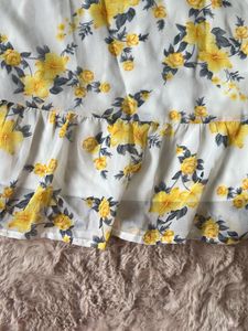 Floral Print Yellow Dress