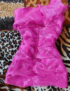 Short Pink organza Dress