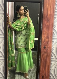 Green Sharara Set