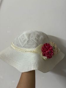 Floral White Hat