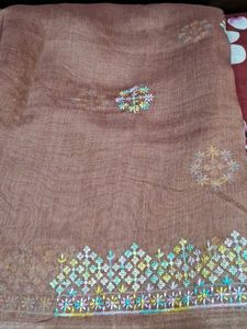 Embroidery  Saree  With  Blouse  Pc
