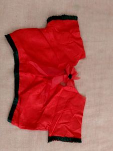 Black&amp;Red Saree With Stitched Blouse,Paticot