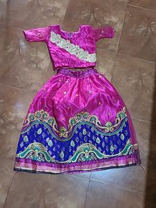 Ethnic Top Skirt (Lehanga) Without Dupatta Organza