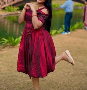 Elegant Maroon Party Dress