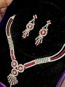 Red &amp; Silver Earrings