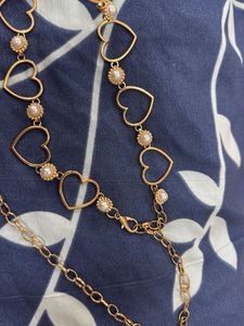 Heart &amp; Pearl waist chain