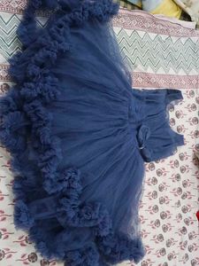 Blue Ruffle Tulle Dress