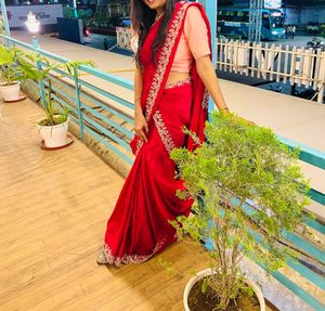 pita work heavy saree