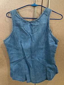 Denim Smart Sleeveless Jacket