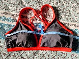 Red &amp; Black Bikini Top