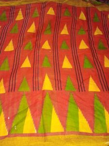 Womens Red With Yellow And Green Saree.
