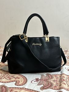 Danbaoly Black Faux Leather Handbag