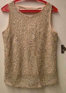 Sequin Embellished Sleeveless Top