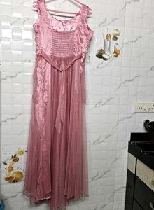 Gown Peach Colour Bride Dress FreeUp