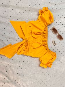 yellow crop top