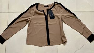 Chemistry Chic Blouse with Black Trim