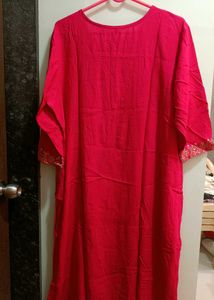 Dark Pink Embroidered Kurta