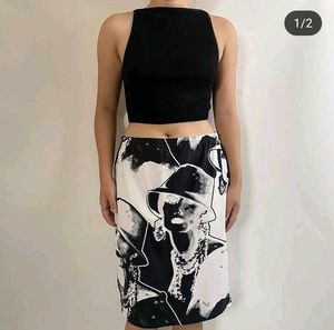 Printed Pencil Skirt