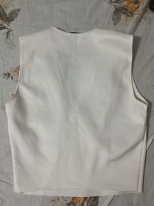 Zara White Sleeveless Top