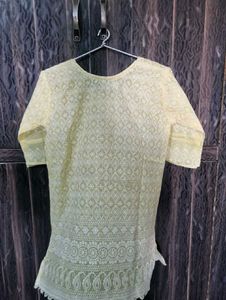 Embroidered Light Yellow Top