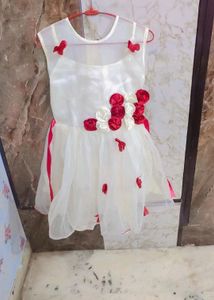 White Barbie Frock.. Age Upto 10 Years