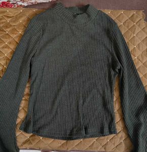 Olive Green Knit Top