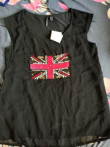 Mango Black UK Flag Top