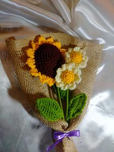 Handmade Sunflower And Daisy Flower Bouquet