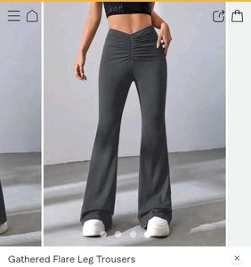 SAVANA Gathered Flare Leg Pants/Leggings