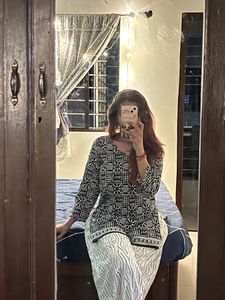 Black Short Cotton Kurti