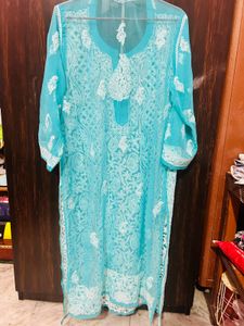 Sky Blue Chikenkari Kurta. 🩵