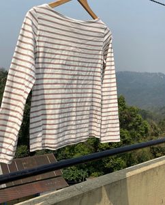 H&amp;M Striped Boat Neck Top