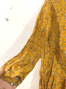 Flower Printef Mustard Short/ Mid Frock