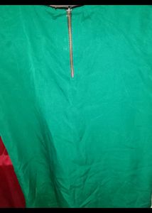Green Colour Top With Pearl On The Neck